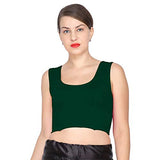 ANJALI All Weather Sleeveless Cotton Blouse ( Dark Green Colour )