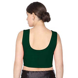 ANJALI All Weather Sleeveless Cotton Blouse ( Dark Green Colour )