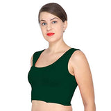 ANJALI All Weather Sleeveless Cotton Blouse ( Dark Green Colour )