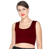 ANJALI All Weather Sleeveless Cotton Blouse ( Dark Maroon Colour )