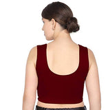 ANJALI All Weather Sleeveless Cotton Blouse ( Dark Maroon Colour )