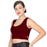 ANJALI All Weather Sleeveless Cotton Blouse ( Dark Maroon Colour )