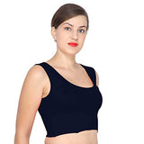 ANJALI All Weather Sleeveless Cotton Blouse ( Dark Nevy Colour )