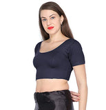 ANJALI All Weather Half Sleeves Cotton Blouse ( Dark Nevy Colour )