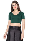 ANJALI All Weather Half Sleeves Cotton Blouse ( Dark Green Colour )