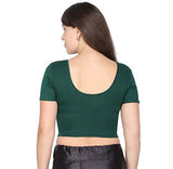 ANJALI All Weather Half Sleeves Cotton Blouse ( Dark Green Colour )