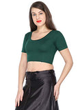 ANJALI All Weather Half Sleeves Cotton Blouse ( Dark Green Colour )