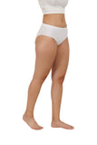 FEMULA Full Hipster Cotton Stretch Mid Waist Full Coverage Panties for Girls and Women (White)