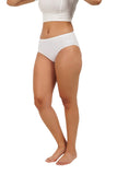 FEMULA Full Hipster Cotton Stretch Mid Waist Full Coverage Panties for Girls and Women (White)