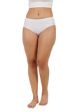 FEMULA Full Hipster Cotton Stretch Mid Waist Full Coverage Panties for Girls and Women (White)