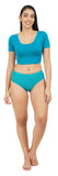 FEMULA Full Hipster Cotton Stretch Mid Waist Full Coverage Panties for Girls and Women (Turquoise)