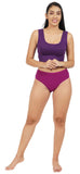 FEMULA Full Hipster Cotton Stretch Mid Waist Full Coverage Panties for Girls and Women (Puple)