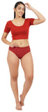 FEMULA Full Hipster Cotton Stretch Mid Waist Full Coverage Panties for Girls and Women (Mehroon)