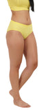 FEMULA Full Hipster Cotton Stretch Mid Waist Full Coverage Panties for Girls and Women (Lemon Yellow)