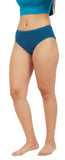 FEMULA Full Hipster Cotton Stretch Mid Waist Full Coverage Panties for Girls and Women (Peacock Blue)