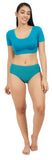 FEMULA Full Hipster Cotton Stretch Mid Waist Full Coverage Panties for Girls and Women (Dark Turquoise)