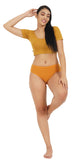 FEMULA Full Hipster Cotton Stretch Mid Waist Full Coverage Panties for Girls and Women (Mustared Yellow)