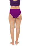 FEMULA Full Hipster Cotton Stretch Mid Waist Full Coverage Panties for Girls and Women (Dark Purple)