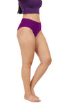 FEMULA Full Hipster Cotton Stretch Mid Waist Full Coverage Panties for Girls and Women (Dark Purple)