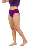 FEMULA Full Hipster Cotton Stretch Mid Waist Full Coverage Panties for Girls and Women (Dark Purple)