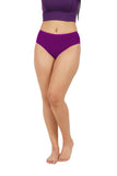 FEMULA Full Hipster Cotton Stretch Mid Waist Full Coverage Panties for Girls and Women (Dark Purple)