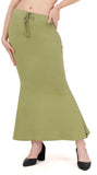 FEMULA Fishcut, Mermaid, Flared Strechcotton Saree Shapewear Petticoat for Women, Lycra Petticoat, Skirts Shapewear Dress for Saree (Medium Mehandi / Olive)