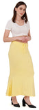 FEMULA Fishcut, Mermaid, Flared Strechcotton Saree Shapewear Petticoat for Women, Lycra Petticoat, Skirts Shapewear Dress for Saree (Extra Light Yellow)