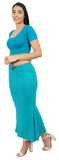 FEMULA Mermaid, Fishcut, Flared Strechcotton Saree Shapewear Petticoat for Women, Lycra Petticoat, Skirts Shapewear Dress for Saree (Turquoise)