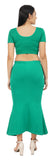 FEMULA Mermaid, Fishcut, Flared Strechcotton Saree Shapewear Petticoat for Women, Lycra Petticoat, Skirts Shapewear Dress for Saree (Green)