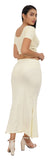 FEMULA Mermaid, Fishcut, Flared Strechcotton Saree Shapewear Petticoat for Women, Lycra Petticoat, Skirts Shapewear Dress for Saree (Cream)