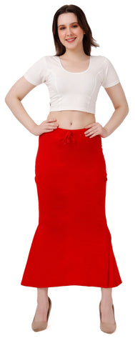 FEMULA Fishcut, Mermaid, Flared Strechcotton Saree Shapewear Petticoat for Women, Lycra Petticoat, Skirts Shapewear Dress for Saree (Red)