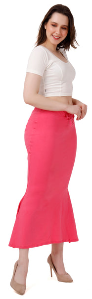 FEMULA Fishcut, Mermaid, Flared Strechcotton Saree Shapewear Petticoat for Women, Lycra Petticoat, Skirts Shapewear Dress for Saree (Dark Pink)
