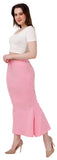FEMULA Fishcut, Mermaid, Flared Strechcotton Saree Shapewear Petticoat for Women, Lycra Petticoat, Skirts Shapewear Dress for Saree (Baby Pink)