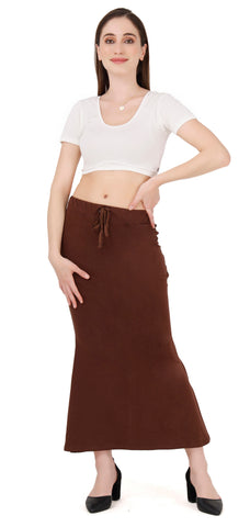 FEMULA Mermaid, Fishcut, Flared Strechcotton Saree Shapewear Petticoat for Women, Lycra Petticoat, Skirts Shapewear Dress for Saree (Light Coffee)
