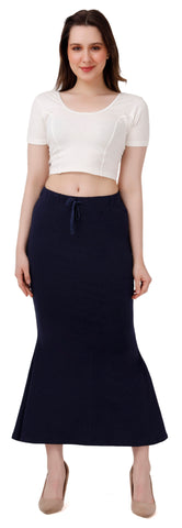 FEMULA Fishcut, Mermaid, Flared Strechcotton Saree Shapewear Petticoat for Women, Lycra Petticoat, Skirts Shapewear Dress for Saree (Navy Blue)