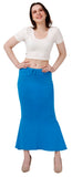 FEMULA Fishcut, Mermaid, Flared Strechcotton Saree Shapewear Petticoat for Women, Lycra Petticoat, Skirts Shapewear Dress for Saree (Dark Ferozi / Dark Sky Blue)