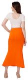 FEMULA Fishcut, Mermaid, Flared Strechcotton Saree Shapewear Petticoat for Women, Lycra Petticoat, Skirts Shapewear Dress for Saree (Light Orange)