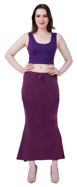 FEMULA Fishcut, Mermaid, Flared Strechcotton Saree Shapewear Petticoat for Women, Lycra Petticoat, Skirts Shapewear Dress for Saree (Light Wine)