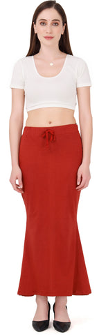 FEMULA Fishcut, Mermaid, Flared Strechcotton Saree Shapewear Petticoat for Women, Lycra Petticoat, Skirts Shapewear Dress for Saree (Rust)