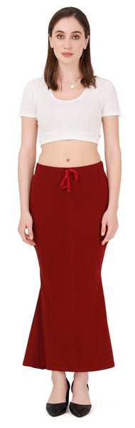 FEMULA Fishcut, Mermaid, Flared Strechcotton Saree Shapewear Petticoat for Women, Lycra Petticoat, Skirts Shapewear Dress for Saree (Deep Maroon)