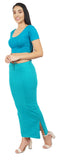 FEMULA Lycra Blend Cotton Saree Shapewear Petticoat for Women and Girls, Skirts Shapewear Dress for Saree ( Turquoise Colour )