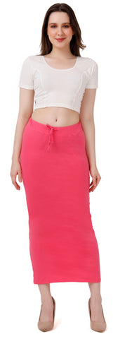 FEMULA Lycra Blend Cotton Saree Shapewear Petticoat for Women and Girls, Skirts Shapewear Dress for Saree (Dark Pink Colour)