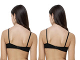 FEMULA Monika T-Shirt Lightly Padded Bra for Women & Girls ( Pack of 2Pcs, Black Colour )