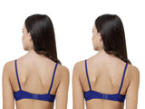 FEMULA Monika T-Shirt Lightly Padded Bra for Women & Girls ( Pack of 2Pcs, Royal Blue Colour )