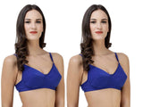 FEMULA Monika T-Shirt Lightly Padded Bra for Women & Girls ( Pack of 2Pcs, Royal Blue Colour )