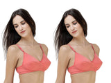 FEMULA Monika T-Shirt Lightly Padded Bra for Women & Girls ( Pack of 2Pcs, Gajari Colour )