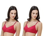 FEMULA Monika T-Shirt Lightly Padded Bra for Women & Girls ( Pack of 2Pcs, Magenta Colour )