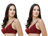 FEMULA Monika T-Shirt Lightly Padded Bra for Women & Girls ( Pack of 2Pcs, Maroon Colour )