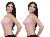 FEMULA Monika T-Shirt Lightly Padded Bra for Women & Girls ( Pack of 2Pcs, Pink Colour )