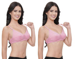 FEMULA Monika T-Shirt Lightly Padded Bra for Women & Girls ( Pack of 2Pcs, Pink Colour )